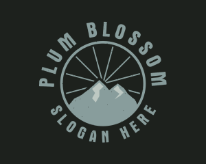 Hipster Mountain Badge logo design