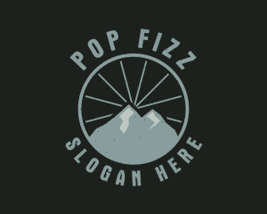 Hipster Mountain Badge logo design