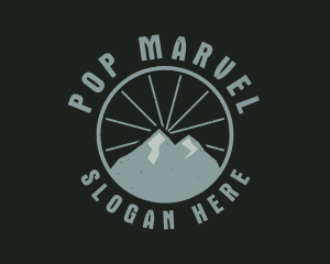 Hipster Mountain Badge logo design