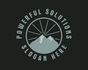 Hipster Mountain Badge logo design