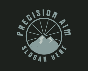 Hipster Mountain Badge logo design