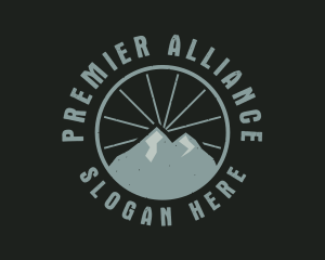 Hipster Mountain Badge logo design