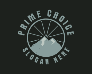 Hipster Mountain Badge logo design