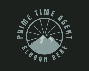 Hipster Mountain Badge logo design