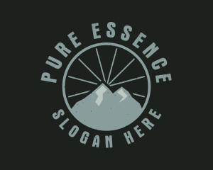 Hipster Mountain Badge logo design