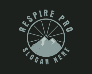 Hipster Mountain Badge logo design