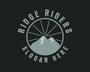 Hipster Mountain Badge logo design