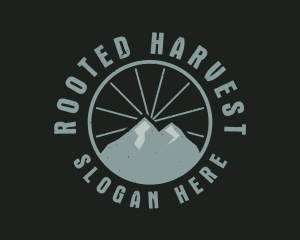 Hipster Mountain Badge logo design