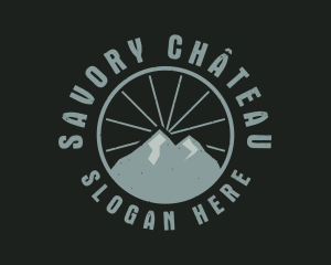 Hipster Mountain Badge logo design