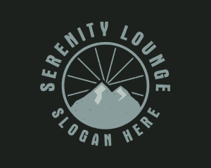 Hipster Mountain Badge logo design