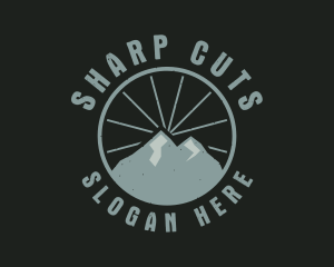 Hipster Mountain Badge logo design