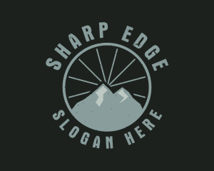 Hipster Mountain Badge logo design