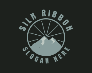 Hipster Mountain Badge logo design