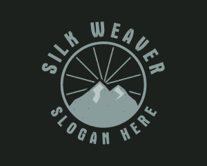 Hipster Mountain Badge logo design