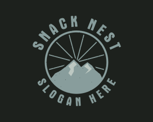 Hipster Mountain Badge logo design