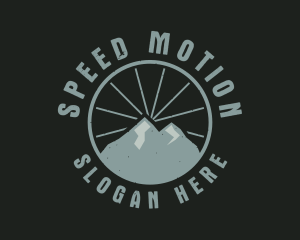 Hipster Mountain Badge logo design