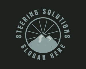 Hipster Mountain Badge logo design