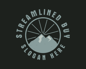 Hipster Mountain Badge logo design