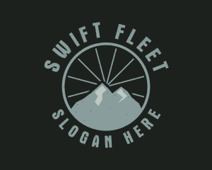 Hipster Mountain Badge logo design