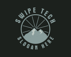 Hipster Mountain Badge logo design