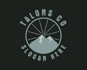 Hipster Mountain Badge logo design