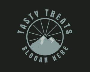 Hipster Mountain Badge logo design