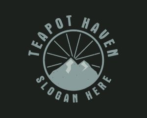 Hipster Mountain Badge logo design