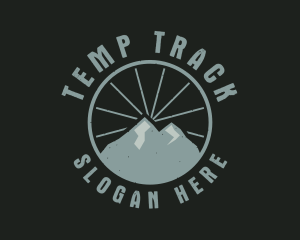 Hipster Mountain Badge logo design