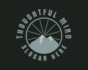 Hipster Mountain Badge logo design