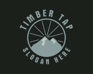 Hipster Mountain Badge logo design