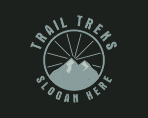 Hipster Mountain Badge logo design