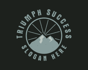 Hipster Mountain Badge logo design