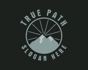 Hipster Mountain Badge logo design