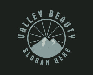 Hipster Mountain Badge logo design