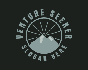 Hipster Mountain Badge logo design