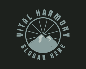 Hipster Mountain Badge logo design