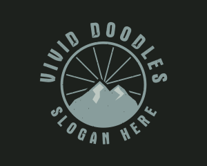 Hipster Mountain Badge logo design