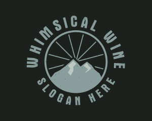 Hipster Mountain Badge logo design