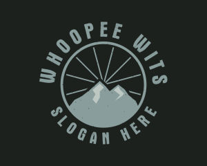 Hipster Mountain Badge logo design