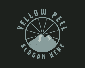 Hipster Mountain Badge logo design