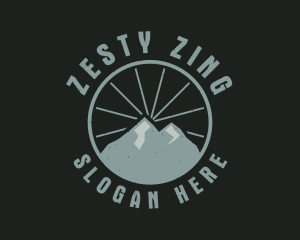 Hipster Mountain Badge logo design