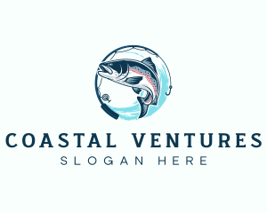 Marine Fishing Seafood  logo design