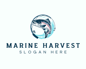 Marine Fishing Seafood  logo design