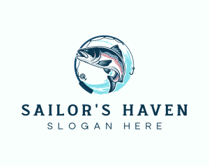 Marine Fishing Seafood  logo design