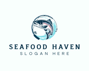 Marine Fishing Seafood  logo design