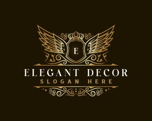 Luxury Wing Crown logo design