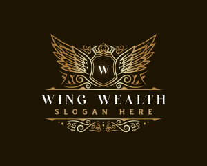 Luxury Wing Crown logo design