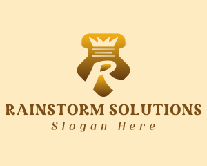 Gold Shield Crown  logo design