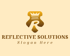 Gold Shield Crown  logo design