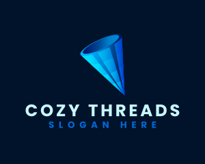 3D Digital Cone  logo design